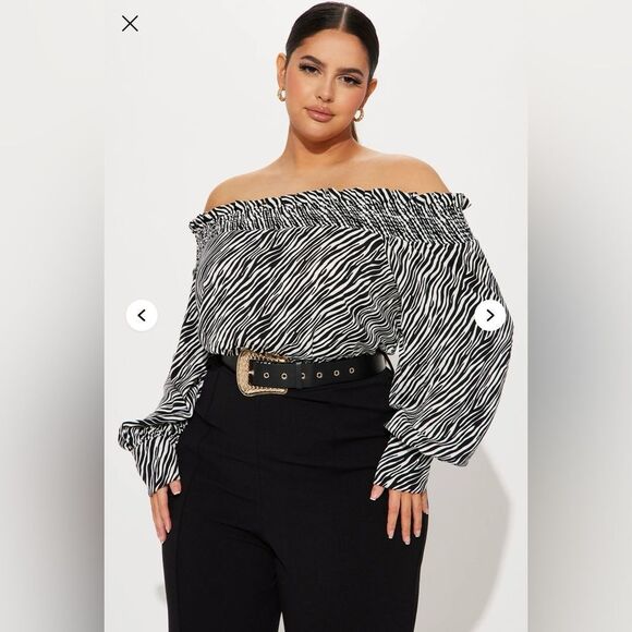 NWT - Fashion Nova Shiloh Printed Jumpsuit - Black/White - Size 2X - Picture 5 of 7